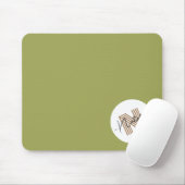 Mit Monogramm Stilvolles Design Natürliche Oliven Mousepad (Mit Mouse)