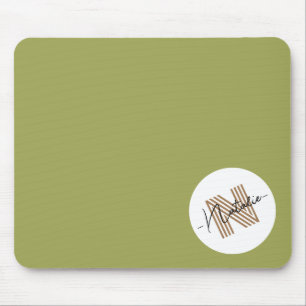 Mit Monogramm Stilvolles Design Natürliche Oliven Mousepad