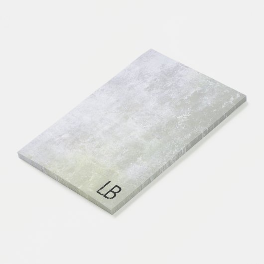 Mit Monogramm Stone Wall Grunge Textur Post-it Klebezettel (angewinkelt)