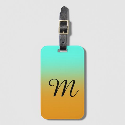 Mit Monogramm Strand Abstrakt Gepäckanhänger (Vorderseite Vertikal)