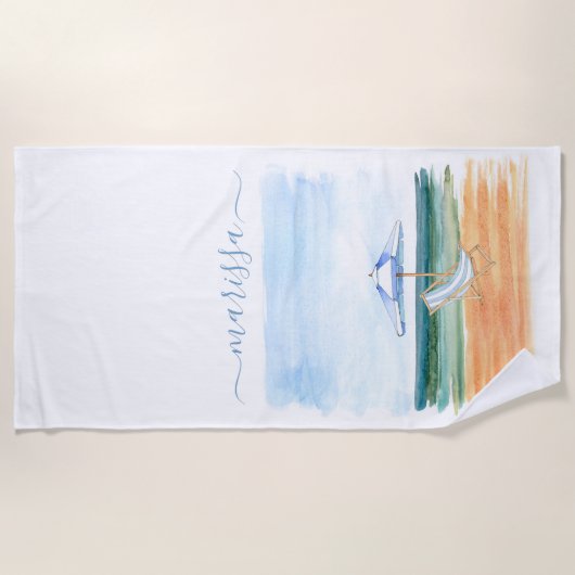 Mit Monogramm Strand Strandtuch (Vorderseite)