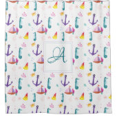 Mit Monogramm Strandbäder Kinder Badeanstalt Meer Duschvorhang (Vorderseite)