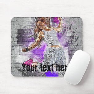 Mit Monogramm Street Art Springgirl Birthday Gray Mousepad