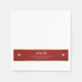 Mit Monogramm Streifen auf der weißen Hochzeit Serviette (Vorderseite)