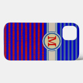 mit Monogramm Streifen Case-Mate iPhone Hülle (Rückseite (Horizontal))