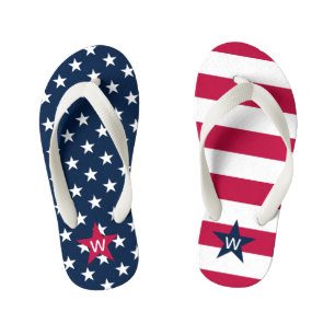 Mit Monogramm Streifen Flip Flops Kinderbadesandalen