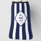 Mit Monogramm Streifen in Royal Blue und White Golf Headcover (Rotieren 90)