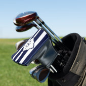 Mit Monogramm Streifen in Royal Blue und White Golf Headcover (In Situ)