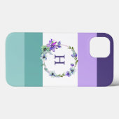 Mit Monogramm Streifen iPhone Case für die Case-Ma (Rückseite (Horizontal))