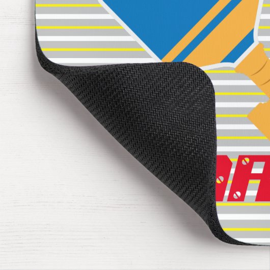 Mit Monogramm Streifen Pickleball-Spieler Blau Mousepad (Ecke)