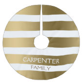 Mit Monogramm Streifen Polyester Weihnachtsbaumdecke (Vorderseite)