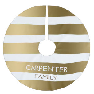 Mit Monogramm Streifen Polyester Weihnachtsbaumdecke