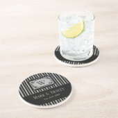 Mit Monogramm Streifen Sandstein Untersetzer (Seite)