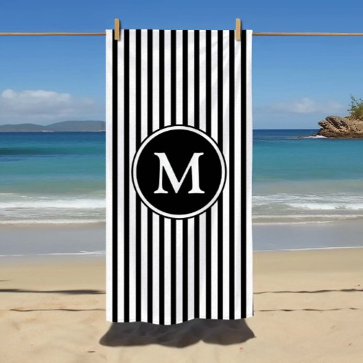 Mit Monogramm Streifen Strandtuch