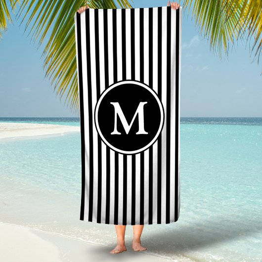 Mit Monogramm Streifen Strandtuch