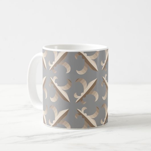 Mit Monogramm Strip-Lilie-Muster Kaffeetasse (Vorderseite Links)