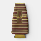 MIT MONOGRAMM STRIPED PATTERN ROTE GOLDFARBE FLASCHENKÜHLER (Vorderseite)