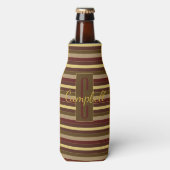 MIT MONOGRAMM STRIPED PATTERN ROTE GOLDFARBE FLASCHENKÜHLER (Flaschenvorderseite)