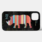 Mit Monogramm Stripter Rhino Case-Mate iPhone Hülle (Rückseite (Horizontal))
