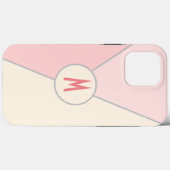 mit Monogramm Stylischer rosa Farbblock Case-Mate iPhone Hülle (Rückseite (Horizontal))