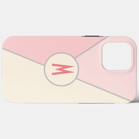 mit Monogramm Stylischer rosa Farbblock Case-Mate iPhone Hülle (Rückseite (Horizontal))