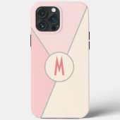 mit Monogramm Stylischer rosa Farbblock Case-Mate iPhone Hülle (Rückseite)