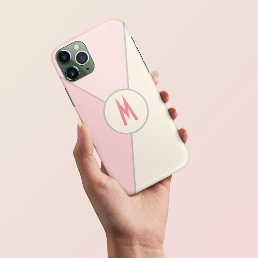 mit Monogramm Stylischer rosa Farbblock Case-Mate iPhone Hülle