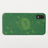Mit Monogramm subtiles Golfer-Muster Case-Mate iPhone Hülle (Rückseite (Horizontal))