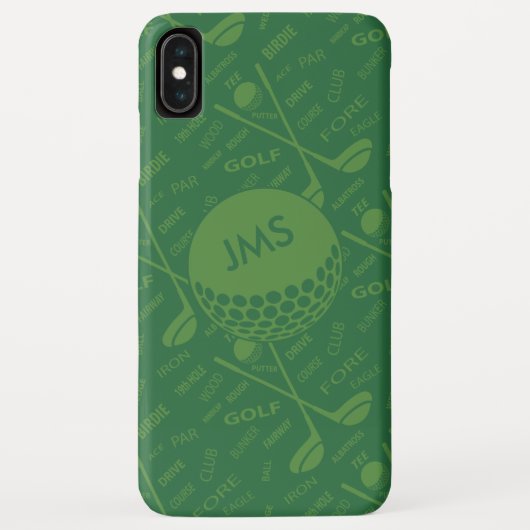 Mit Monogramm subtiles Golfer-Muster Case-Mate iPhone Hülle (Rückseite)