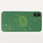 Mit Monogramm subtiles Golfer-Muster Case-Mate iPhone Hülle (Rückseite (Horizontal))