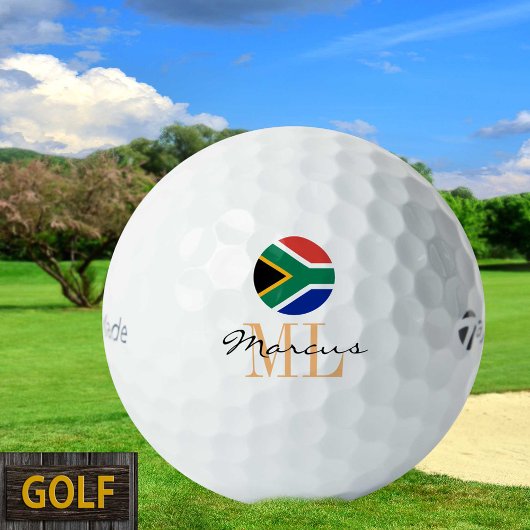 Mit Monogramm Südafrikanisches Flaggen- und Afrika Golfball