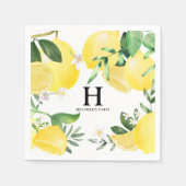 Mit Monogramm Summer Lemon Garden Gelb Serviette (Vorderseite)