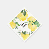 Mit Monogramm Summer Lemon Garden Gelb Serviette (Ecke)