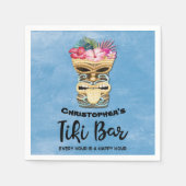 Mit Monogramm Summer Tiki Bar Party Serviette (Vorderseite)