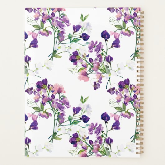 Mit Monogramm Sweet Pea Planner Planer (Rückseite)