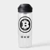 Mit Monogramm Symbol für das Schwarze Bitcoin-Logo Trinkflasche (Rückseite)