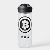 Mit Monogramm Symbol für das Schwarze Bitcoin-Logo Trinkflasche (Vorderseite)