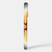Mit Monogramm symmetrisches Schwarz-Orange-Fraktal Case-Mate iPhone Hülle (Rückseite / Rechts)