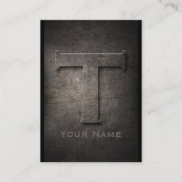 Mit Monogramm T Geschäfts-Karte des Bronzemetall Visitenkarte