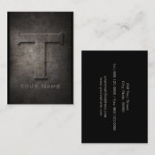 Mit Monogramm T Geschäfts-Karte des Bronzemetall Visitenkarte (Vorne/Hinten)