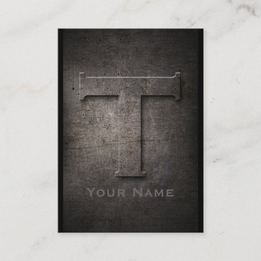 Mit Monogramm T Geschäfts-Karte des Bronzemetall Visitenkarte (Vorderseite)