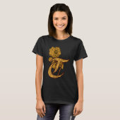 Mit Monogramm T Gold Peony T Shirt (Vorne ganz)