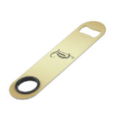 Mit Monogramm "T" goldenes glänzendes Flaschenöffn Speed Flaschenöffner (Rückseite Schrägansicht)