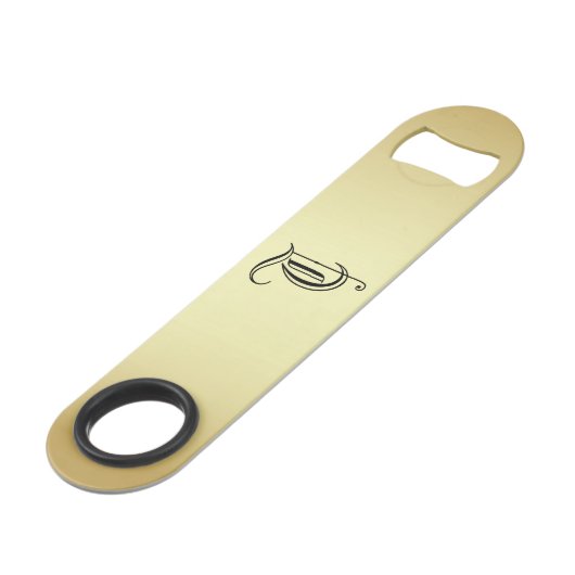 Mit Monogramm "T" goldenes glänzendes Flaschenöffn Speed Flaschenöffner (Rückseite Schrägansicht)