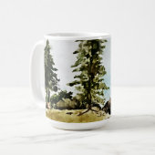 Mit Monogramm Tahoe Seen Wasserfarbenwelt Landscha Kaffeetasse (Vorderseite Links)