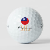 Mit Monogramm taiwanesische Flagge & Taiwan Golf B Golfball (Vorderseite)