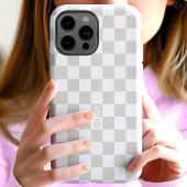 Mit Monogramm Tan- und Weißkarton-Muster Case-Mate iPhone Hülle