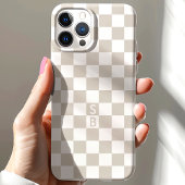 Mit Monogramm Tan- und Weißkarton-Muster Case-Mate iPhone Hülle