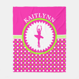 Mit Monogramm Tänzer rosa und grüne Polka-Punkte Fleecedecke