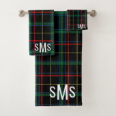 Mit Monogramm Tartan Kariert Badhandtuch Set (Insitu)